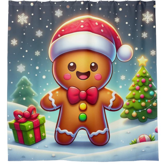 Cute Whimsical Christmas/winter gingerbread man (Front)