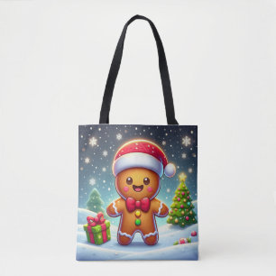 Cute Whimsical Christmas/winter gingerbread man Tote Bag