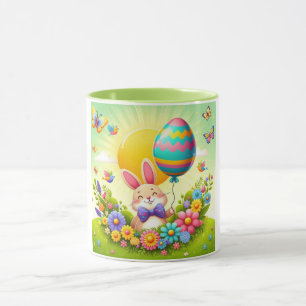 Cute, whimsical & colorful Easter bunny Mug