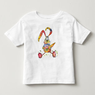 Cute Whimsical Colourful Bunny with Carrot T-Shirt