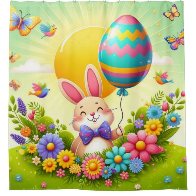 Cute, whimsical & colourful Easter bunny (Front)