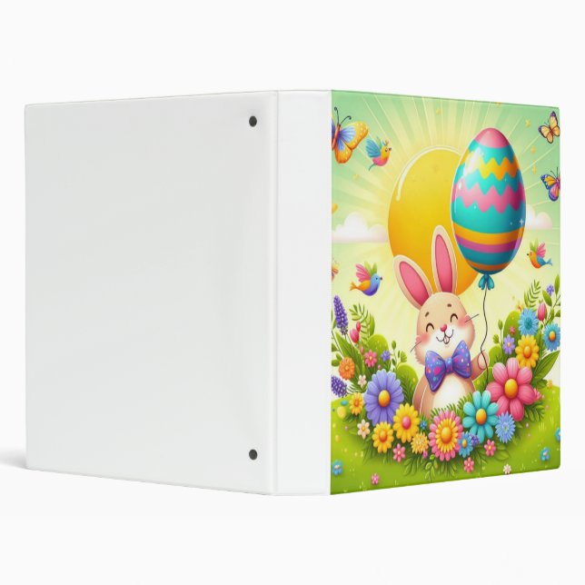 Cute, whimsical & colourful Easter bunny Binder (Background)