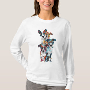 Cute Whimsical Colourful Folk Art Dog T-Shirt