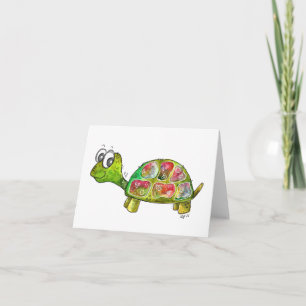 Cute Whimsical Colourful Turtle Card