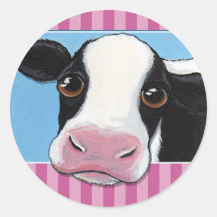 Cute Whimsical Cow Stickers / Envelope Seals