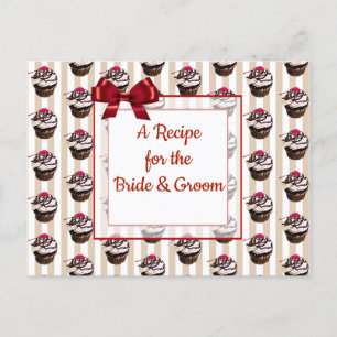 Cute Whimsical Cupcake Wedding Recipe Card