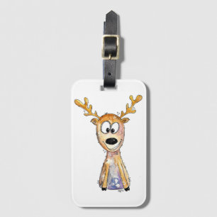 Cute Whimsical Deer Luggage Tag