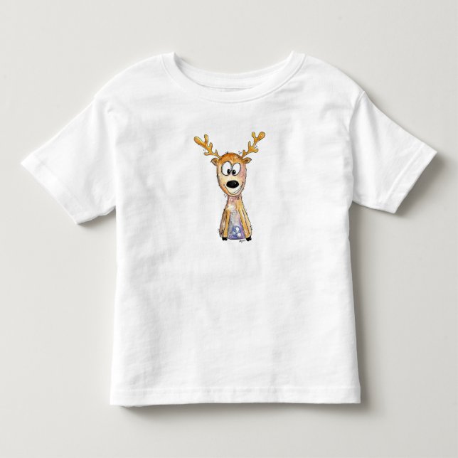 Cute Whimsical Deer Toddler T-shirt (Front)