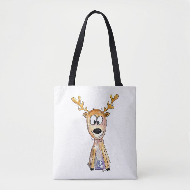 Cute Whimsical Deer Tote Bag (Front)