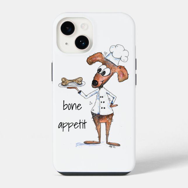 Cute Whimsical Dog Chef iPhone Case (Back)