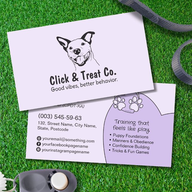 Cute Whimsical Dog Trainer Business Card (Creator Uploaded)