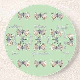 Cute Whimsical Dragonfly Butterfly Maureen Girard Coaster