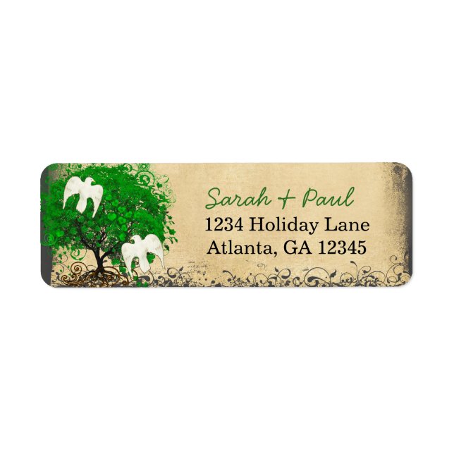 Cute Whimsical Emerald Green Heart Leafed Tree (Front)