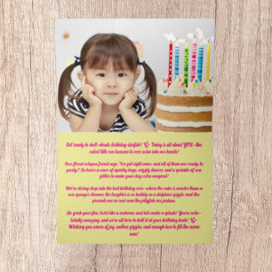 Cute Whimsical Floral Octopus Photo Kids Birthday Foil Greeting Card