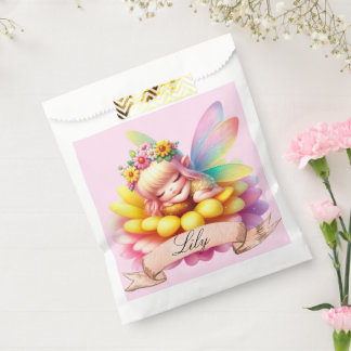 Cute Whimsical Floral Sweet Dreams Sleeping Fairy Favour Bag