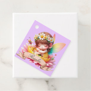 Cute Whimsical Floral Sweet Dreams Sleeping Fairy Favour Tags