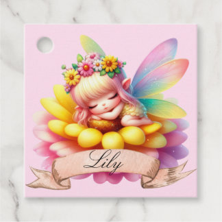 Cute Whimsical Floral Sweet Dreams Sleeping Fairy Favour Tags
