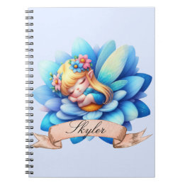 Cute Whimsical Floral Sweet Dreams Sleeping Fairy Notebook