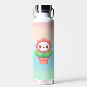 Cute, whimsical flower in pot water bottle