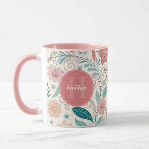 Cute Whimsical Flowers Mugs