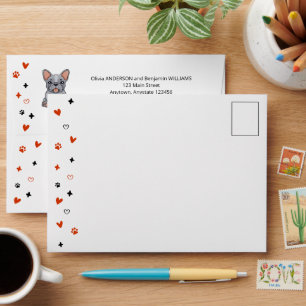 Cute Whimsical French Bulldog Wedding Photo Envelope