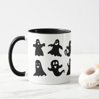 Cute & Whimsical Friendly Ghost Spirits Halloween Mug