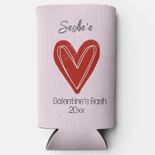 Cute Whimsical Galentine's Day Seltzer Can Cooler