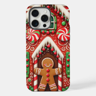 Cute, whimsical gingerbread man & house iPhone 15 pro max case