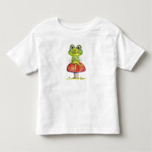 Cute Whimsical Green Frog on Toadstool