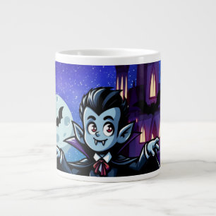 Cute, whimsical Halloween vampire Large Coffee Mug