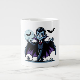 Cute, whimsical Halloween vampire Large Coffee Mug