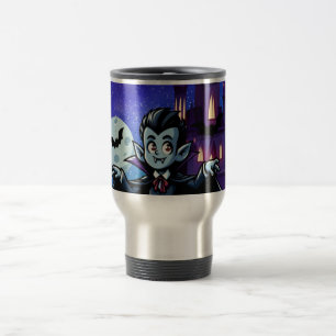 Cute, whimsical Halloween vampire Travel Mug