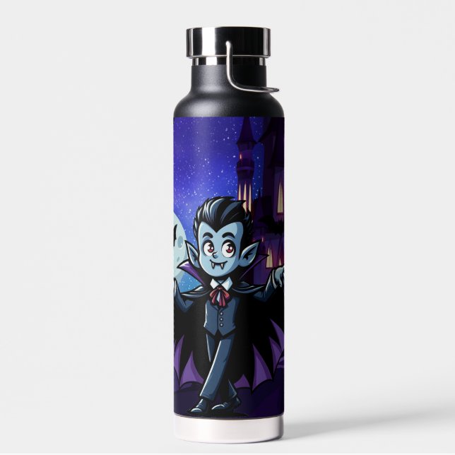 Cute, whimsical Halloween vampire Water Bottle (Left)