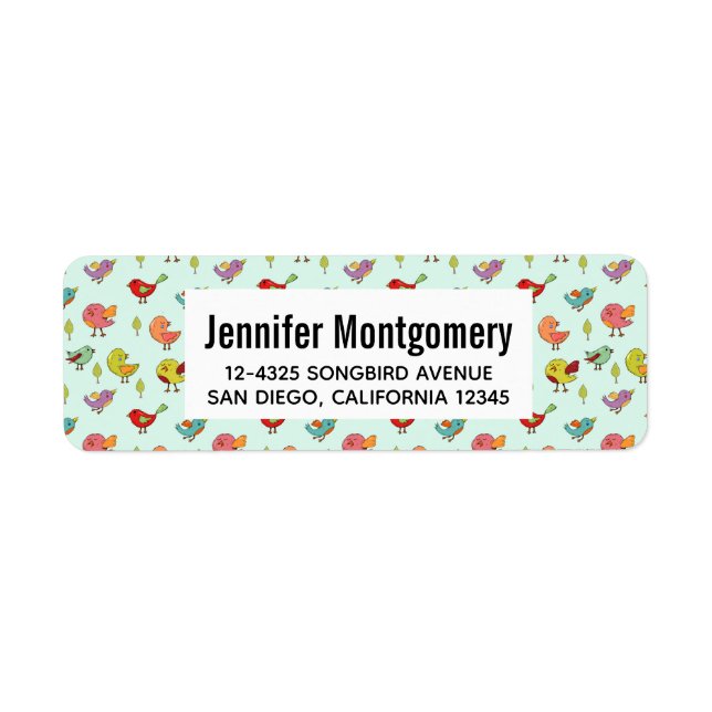 Cute Whimsical Hand-Drawn Birds Pattern (Front)