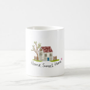 Cute Whimsical Hand-drawn Home Sweet Home Coffee Mug