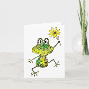 Cute Whimsical Happy Frog Card