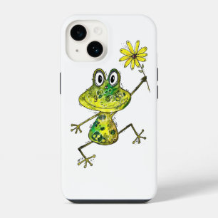 Cute Whimsical Happy Frog iPhone 14 Case