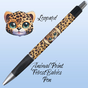Cute Whimsical Leopard Safari Jungle Animal Print Pen