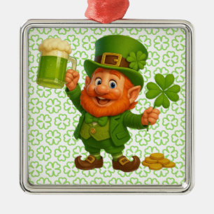 Cute/whimsical leprechaun Saint Patrick's Day Metal Ornament