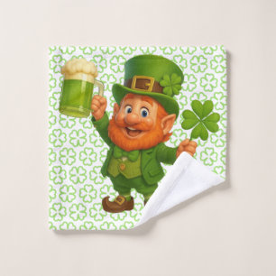 Cute/whimsical leprechaun Saint Patrick's Day Wash Cloth