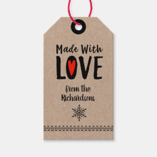 Cute Whimsical Made With Love  Gift Tags