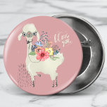 Cute Whimsical Modern Floral Llama I Love You 1 Inch Round Button<br><div class="desc">This modern design features a cute whimsical floral llama with "I Love You" in modern handwritten script on a dusty pink background. #love #iloveyou #llama #animal #whimsical #chic #stylish #style #elegant #floral #botanical #animal #pink #buttons #accessories #stockingstuffers #girly #cool #fun #feminine #trendy</div>