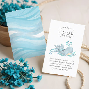 Cute Whimsical Mommy & Baby Whale Books For Baby Enclosure Card