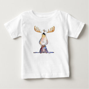 Cute Whimsical Moose Baby T-Shirt