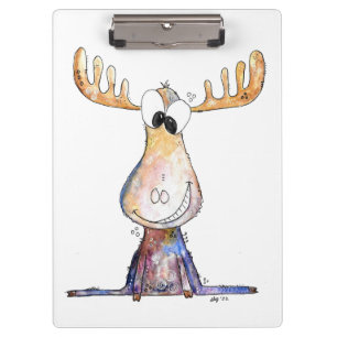 Cute Whimsical Moose Clipboard