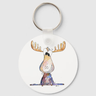 Cute Whimsical Moose Keychain
