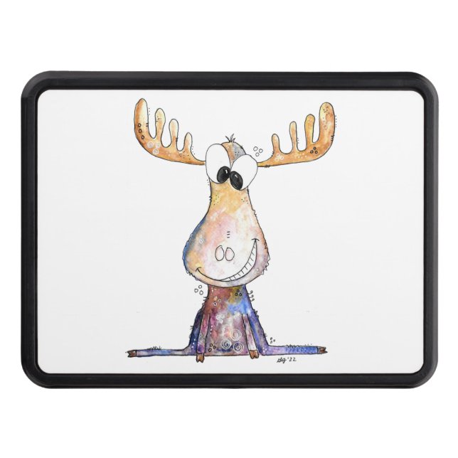Cute Whimsical Moose Trailer Hitch Cover (Front)