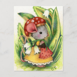 Cute Whimsical Mouse Fantasy Art Postcard