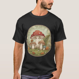 Cute Whimsical Mushroom Forest Kawaii Cottagecore  T-Shirt