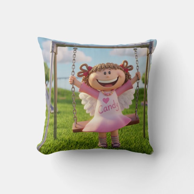 Cute Whimsical Pillow | Artistic Decorative Cushio (Front)